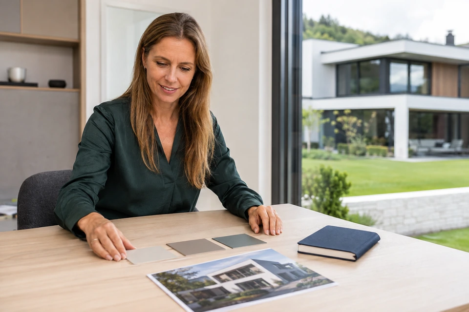Symbolische Vorbereitung eines persönlichen Immobiliengesprächs